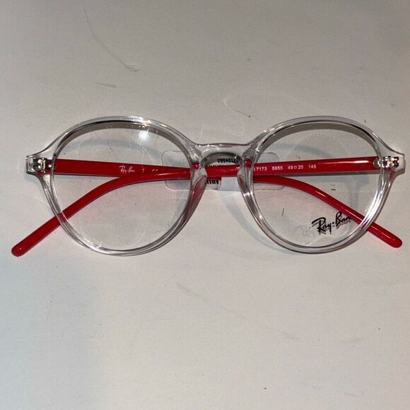 NEW Ray Ban 7173  5950 49 20 145 pink/clear glasses Rx w/case main image 9